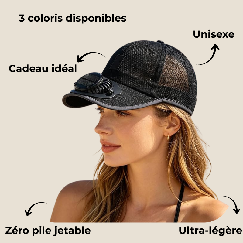 Casquette Ventilateur Solaire - Restez Frais Sans Effort BelAfè