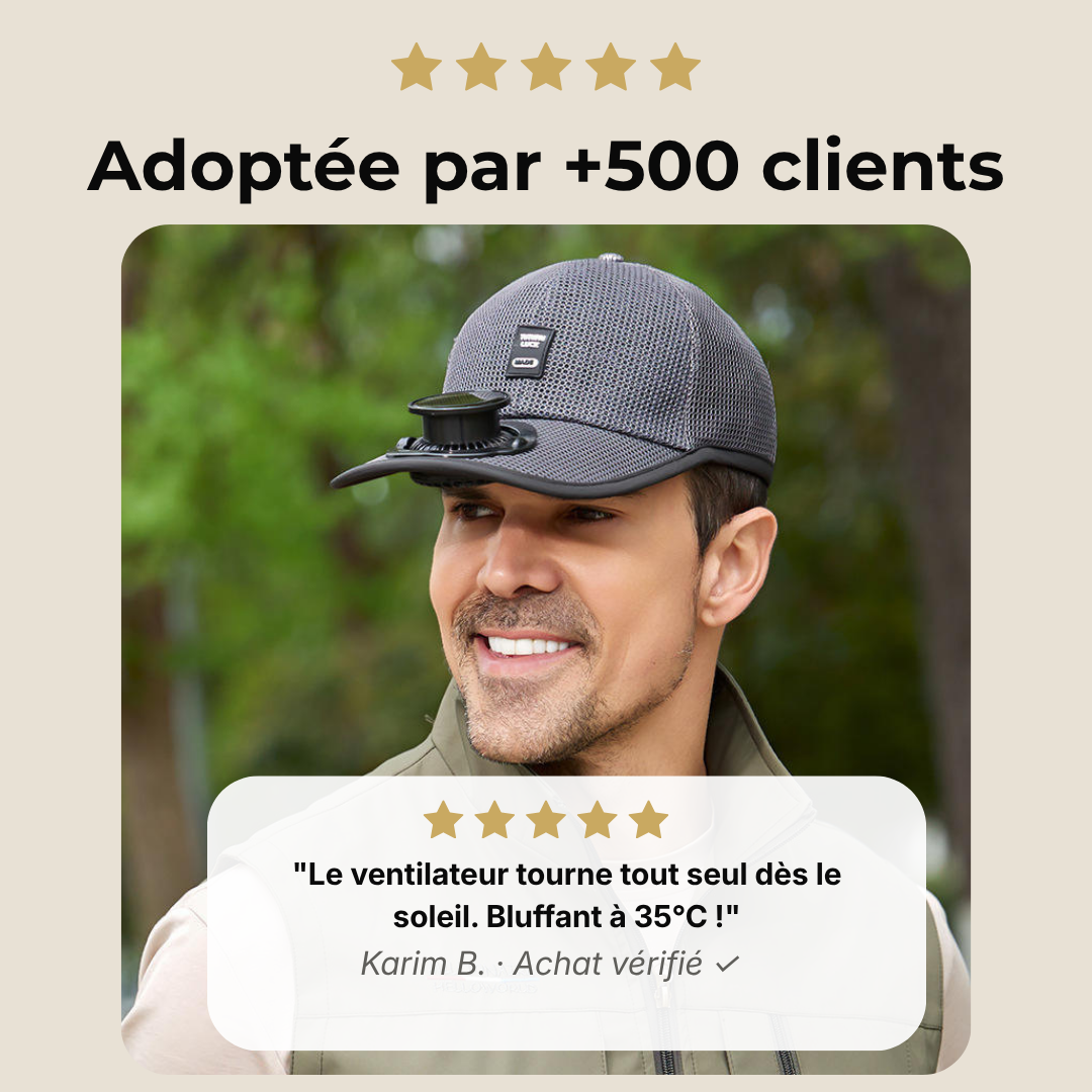Casquette Ventilateur Solaire - Restez Frais Sans Effort BelAfè
