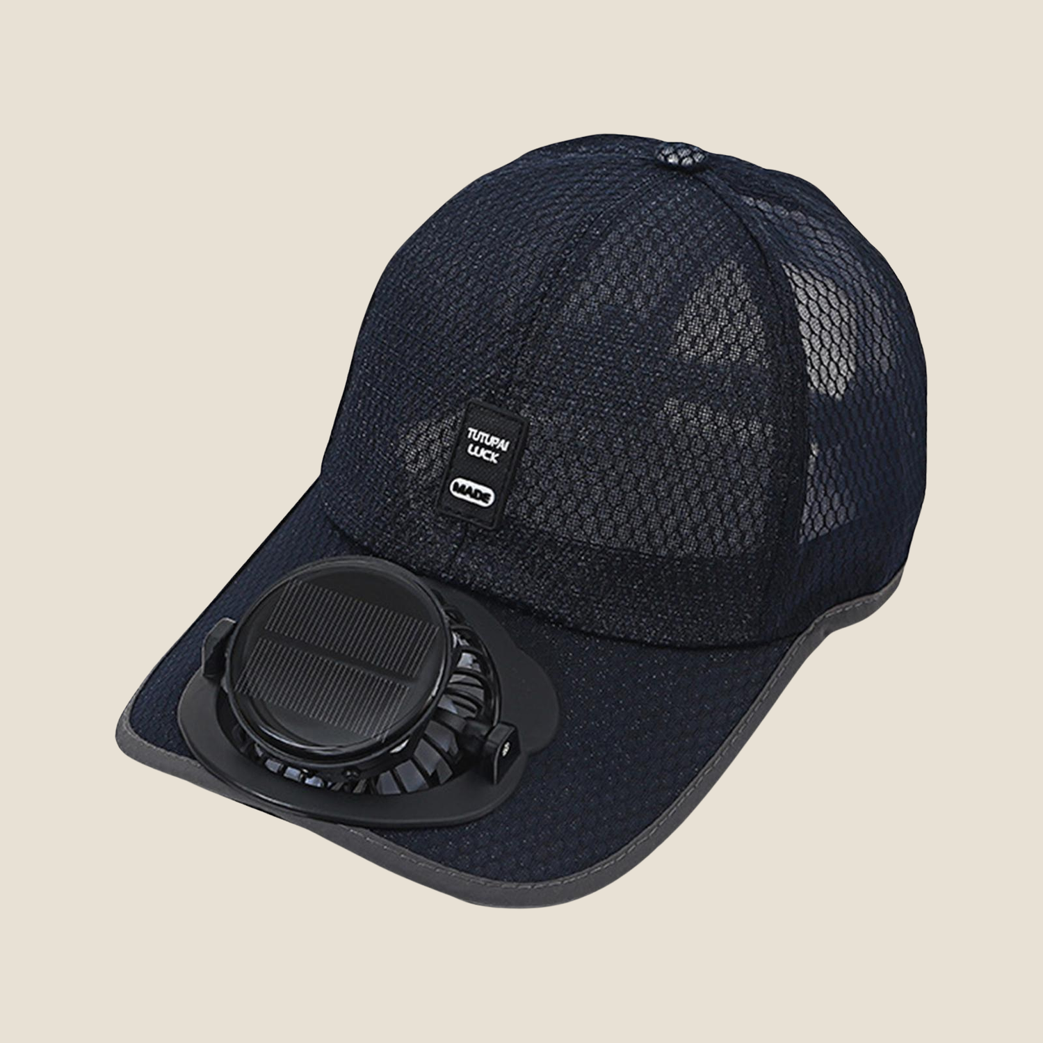 Casquette ventilateur solaire BelAfè coloris Bleu marine - randonnée pêche golf