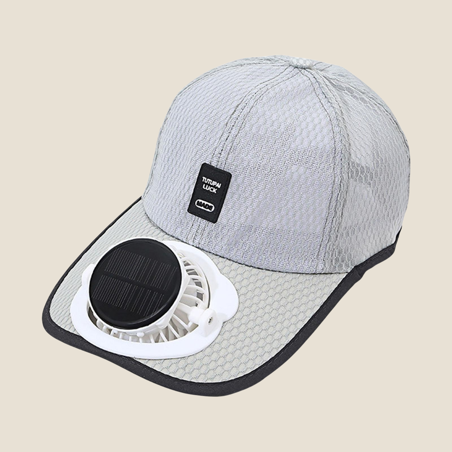 Casquette ventilateur solaire BelAfè coloris Gris clair - jardinage festival
