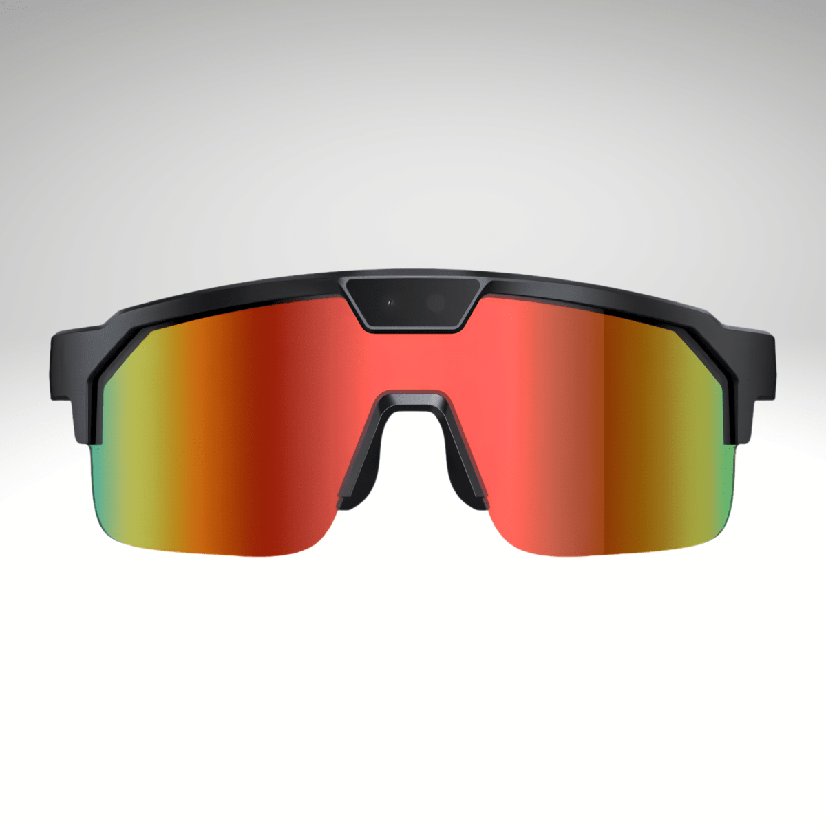 Lunettes sport connectées IA MAT AKILA, monture noire avec caméra intégrée