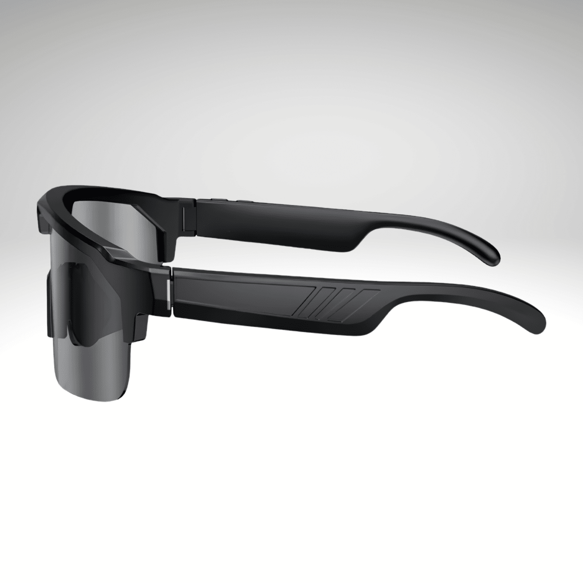Lunettes sport connectées IA MAT AKILA, monture noire avec caméra intégrée