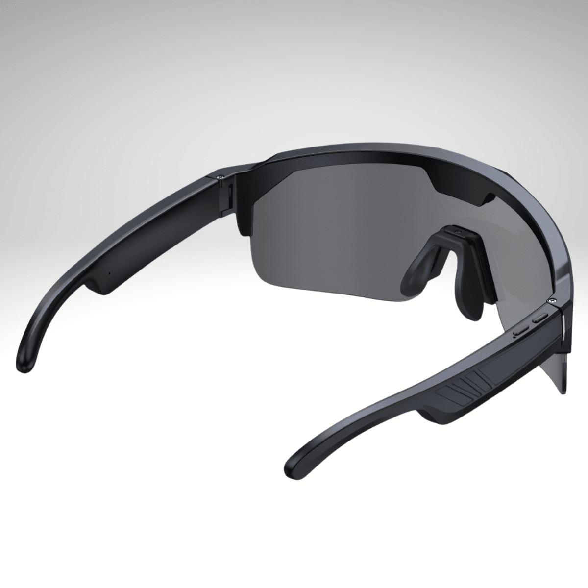 Lunettes sport connectées IA MAT AKILA, monture noire avec caméra intégrée