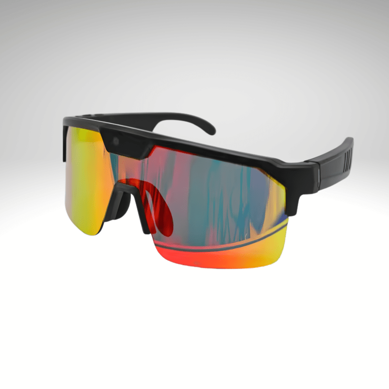 Lunettes sport connectées IA MAT AKILA, monture noire avec caméra intégrée