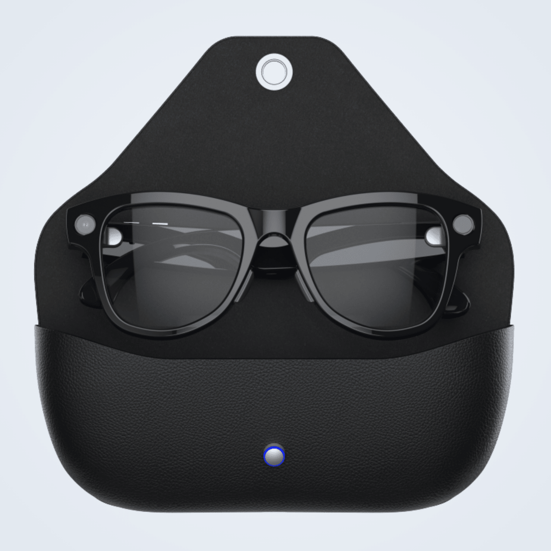 Lunettes intelligentes IA Ramphort, monture noire avec caméra intégrée