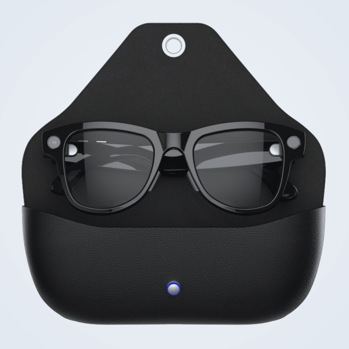 Lunettes intelligentes IA Ramphort, monture noire avec caméra intégrée