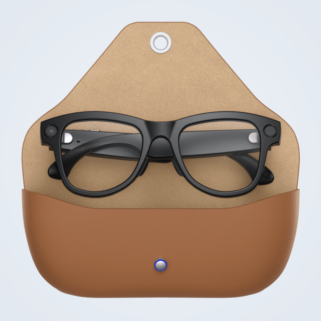 Lunettes intelligentes IA Ramphort, monture noire avec caméra intégrée