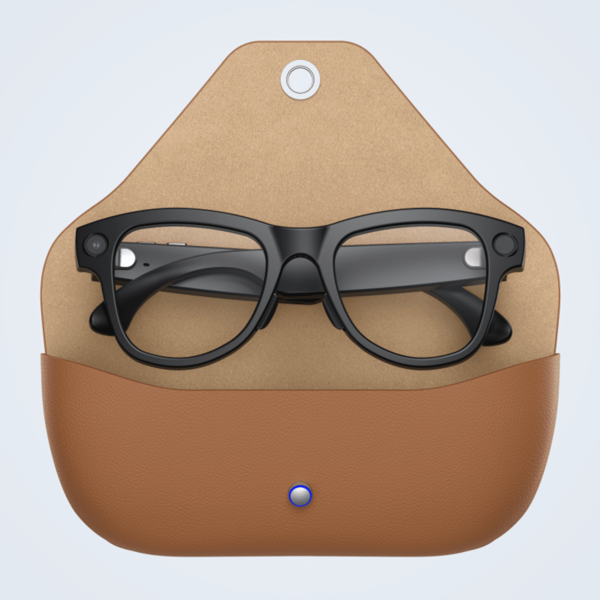 Lunettes intelligentes IA Ramphort, monture noire avec caméra intégrée