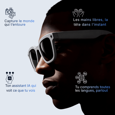 Homme portant des lunettes intelligentes légères pour créateur de contenu 2