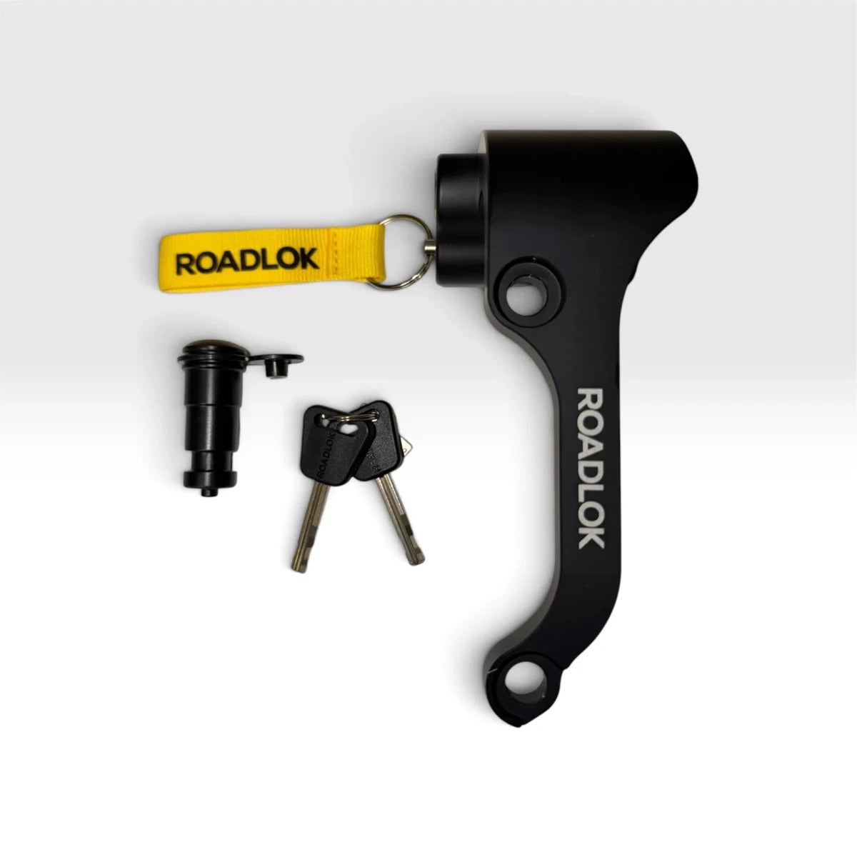Antivol bloque-disque Roadlok anodisé noir avec BrakeBolt.