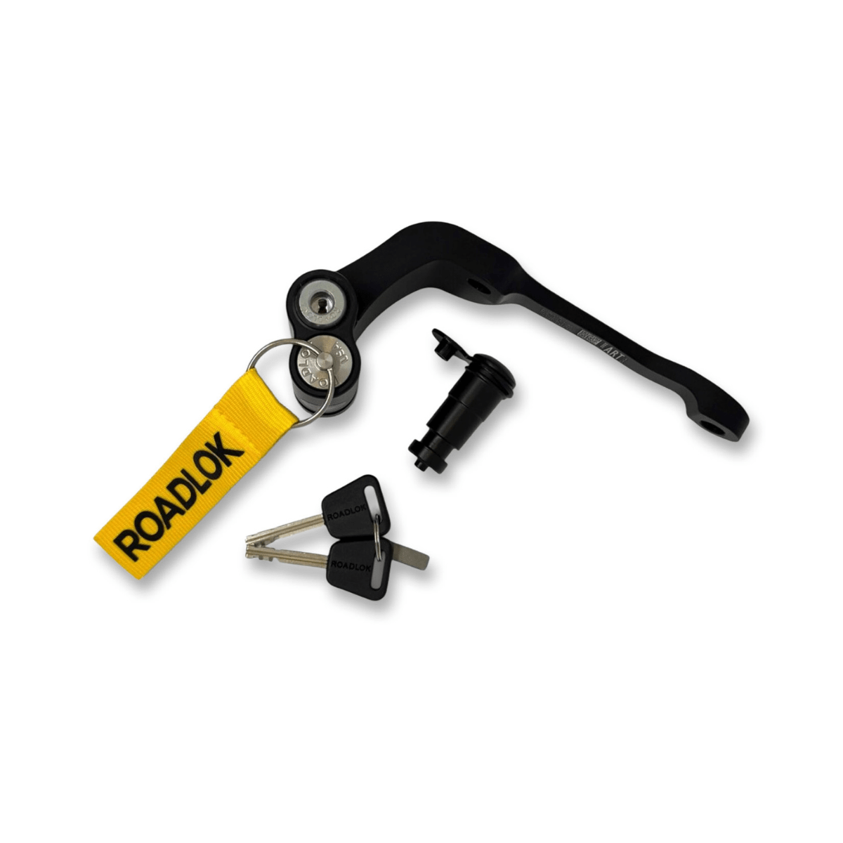 Antivol bloque-disque Roadlok anodisé noir avec BrakeBolt, deux clés et cache poussière