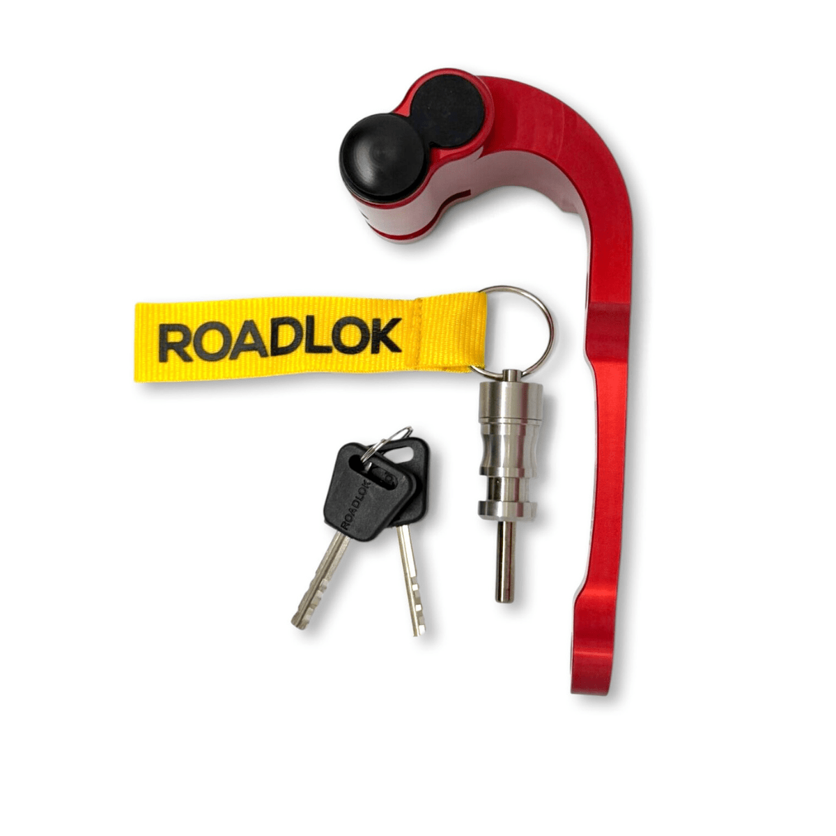 Antivol bloque-disque Roadlok anodisé rouge avec BrakeBolt, deux clés et goupille de verrouillage